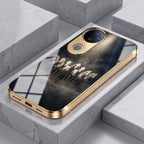 Vivo T4R 5G Running Horses Gold Electroplated Glass Phone Back Case