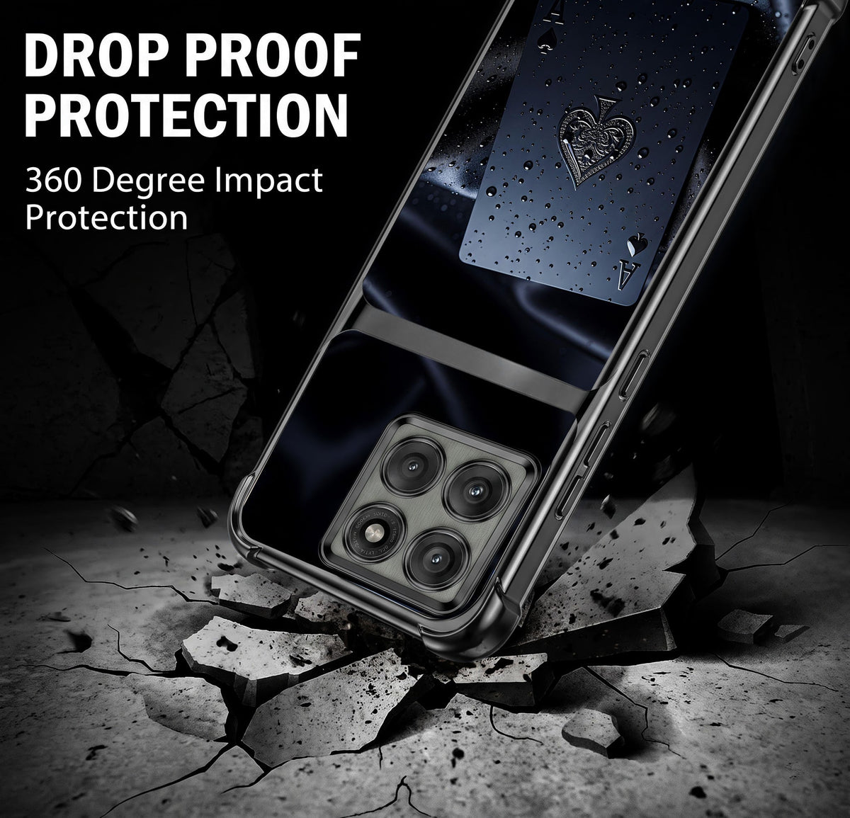 Motorola Edge 60 Pro 5G Ace King Dual-Tone Transparent Black Airbags Case