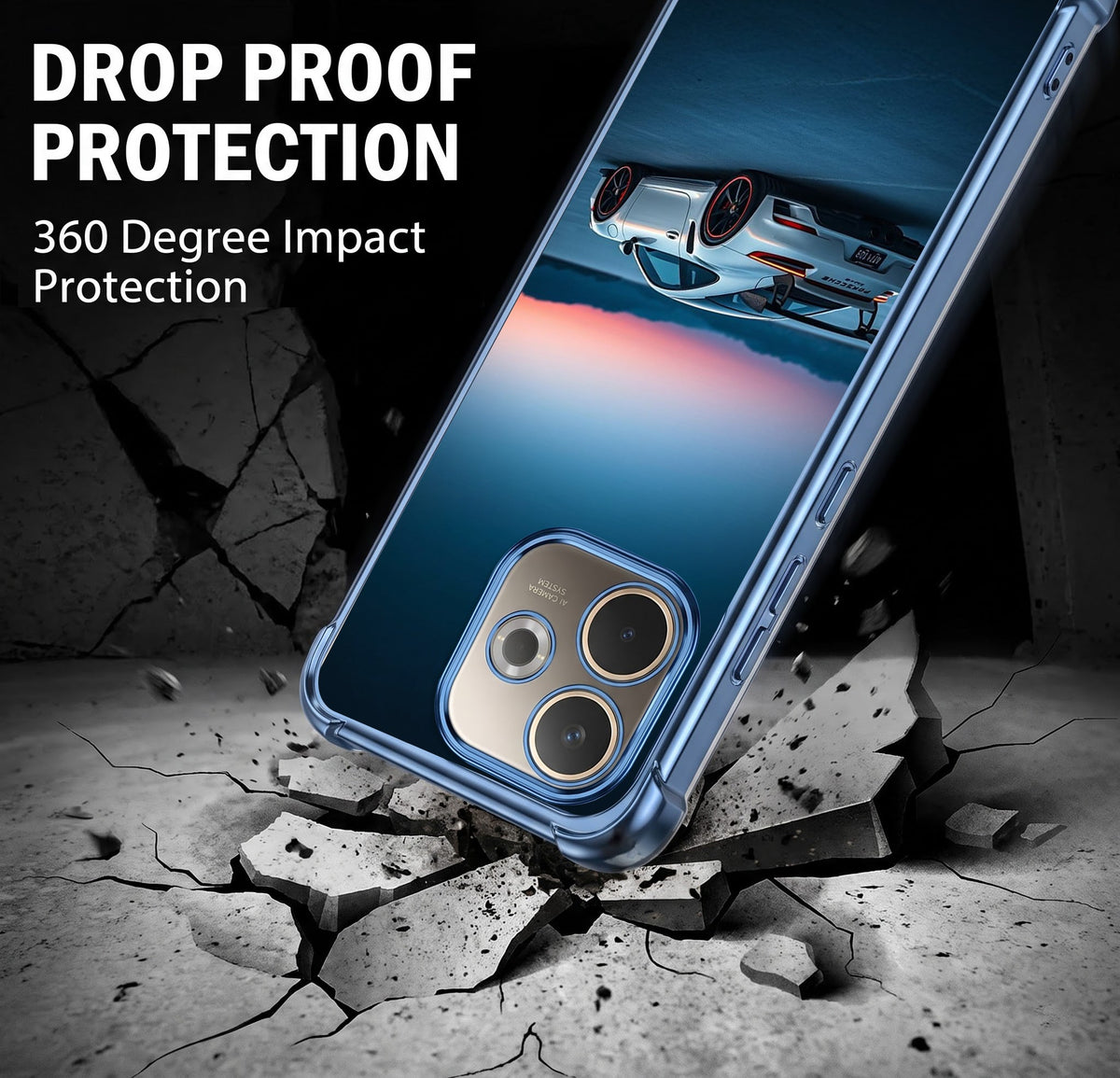 Oppo A5 Pro 5G Porsche Blue Airbags Printed Back Case