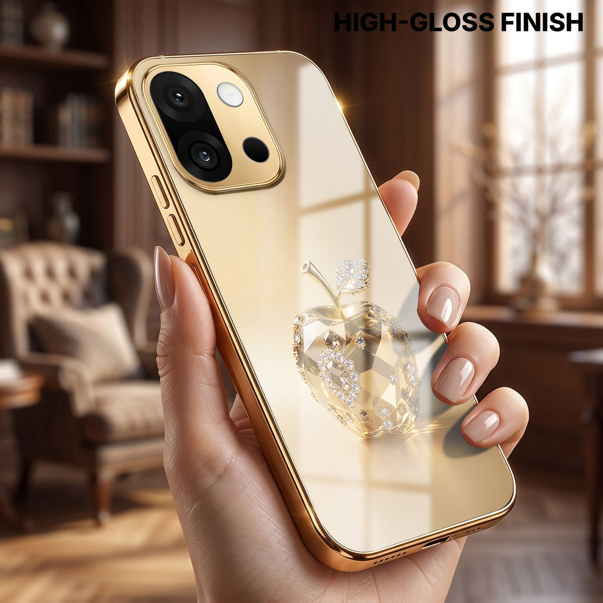OnePlus 13s 5G Golden Apple Gold Electroplated Glass Phone Back Case