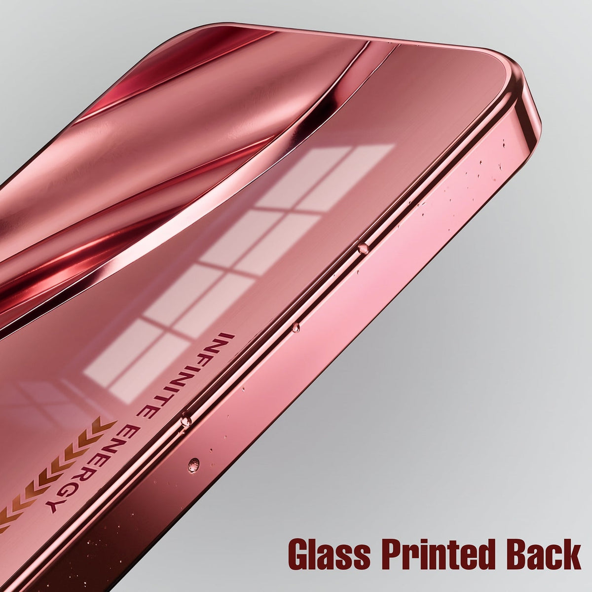 Vivo V70 5G Luxury Infinity Energy Pink Electroplated Glass Phone Back Case
