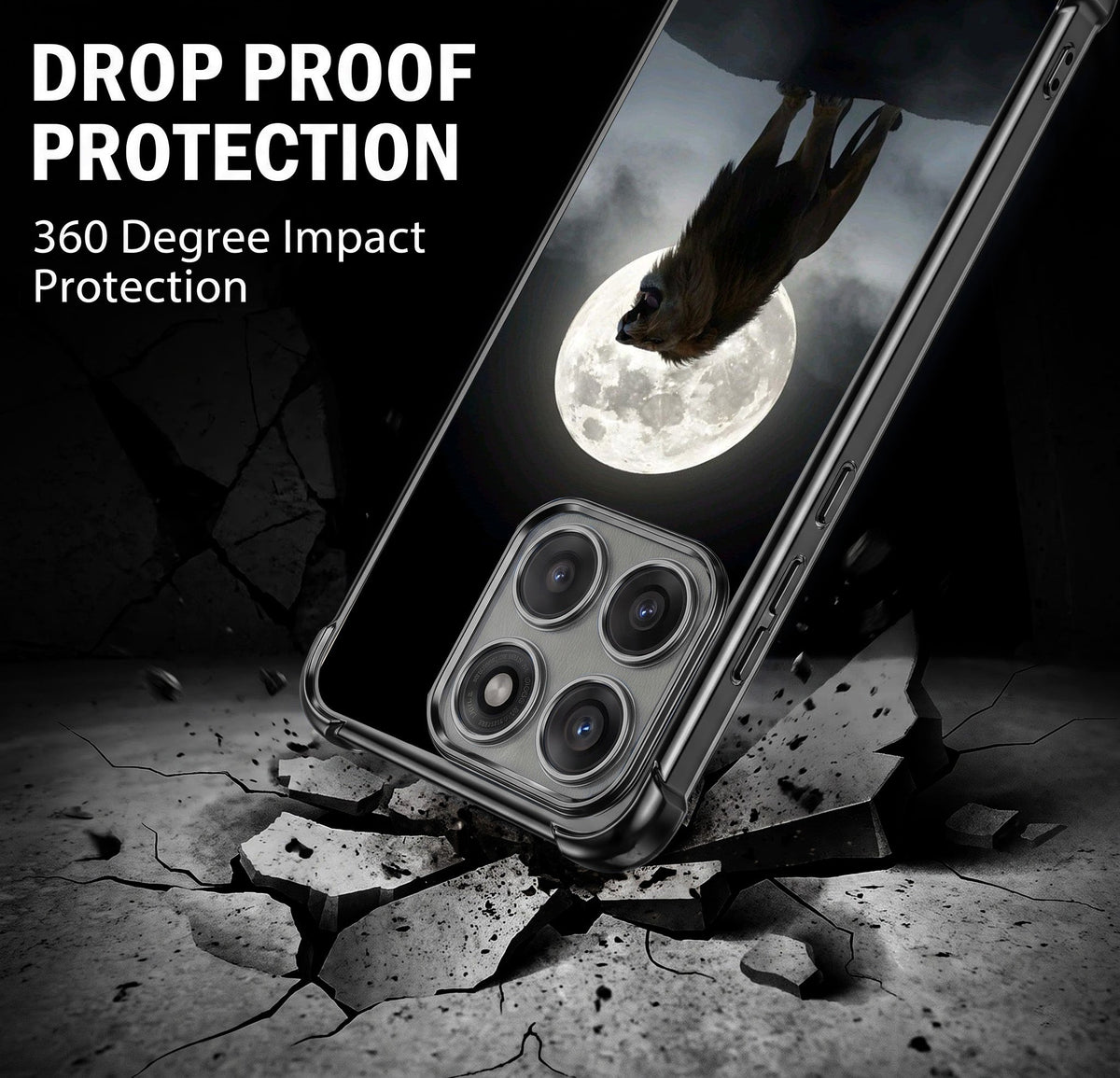 Motorola Edge 70 5G Lunar Wolf Black Airbags Printed Back Case