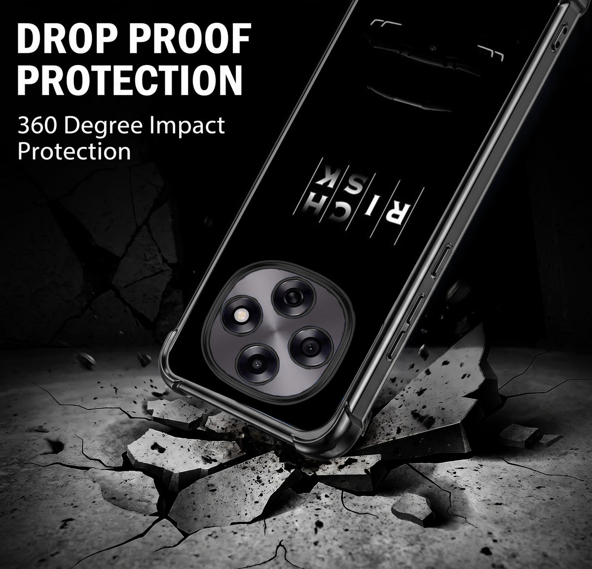 Oppo F31 Pro 5G Midnight Risk Black Airbags Printed Back Case