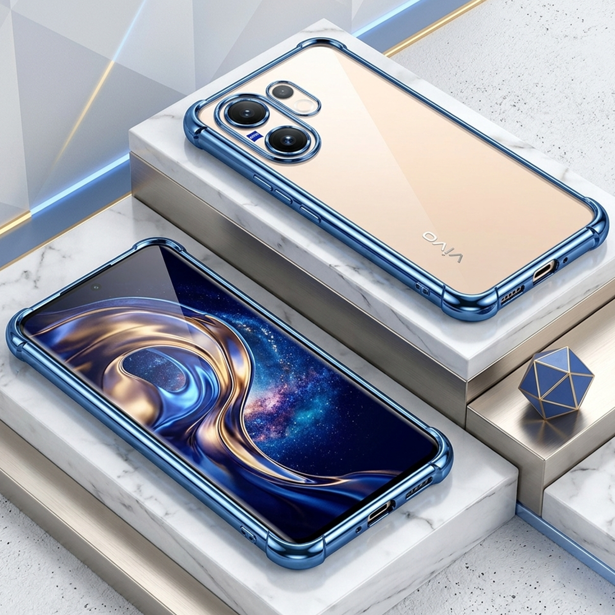 Vivo X200FE 5G Anti-Yellow Electroplating Transparent Airbags Case