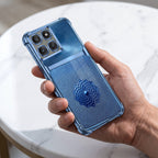 Motorola Edge 60 Pro 5G Blue Rose Luxe Dual-Tone Transparent Blue Airbags Case