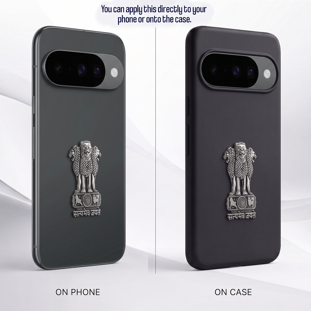 Google Pixel 10 5G Compatible Satyamev Jayate 3D Metal Emblem Sticker
