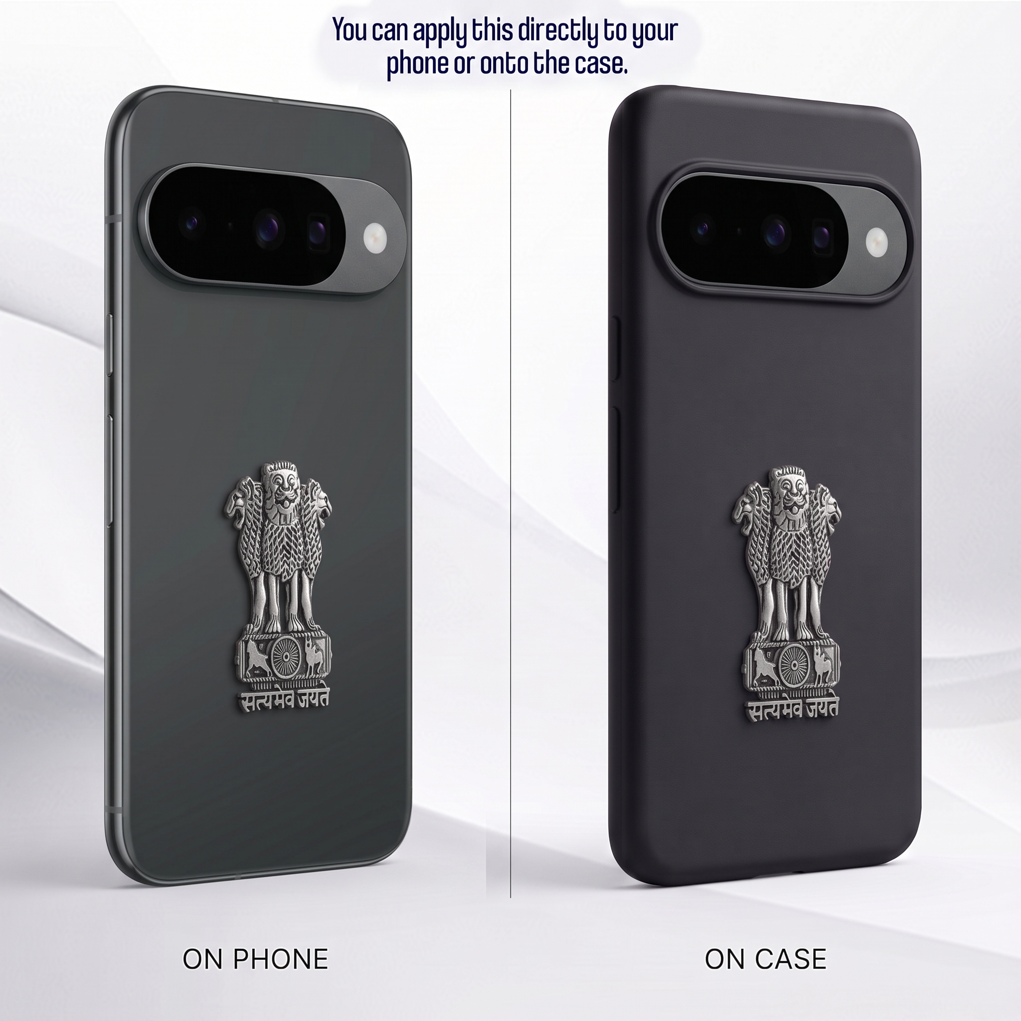 Google Pixel 10 5G Compatible Satyamev Jayate 3D Metal Emblem Sticker
