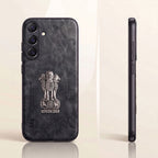 Samsung Galaxy A35 5G Metal Emblem Satyamev Jayate Comfortable Sheepskin Phone Case