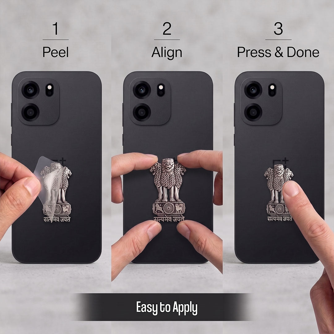 OnePlus Nord CE6 5G Compatible Satyamev Jayate 3D Metal Emblem Sticker