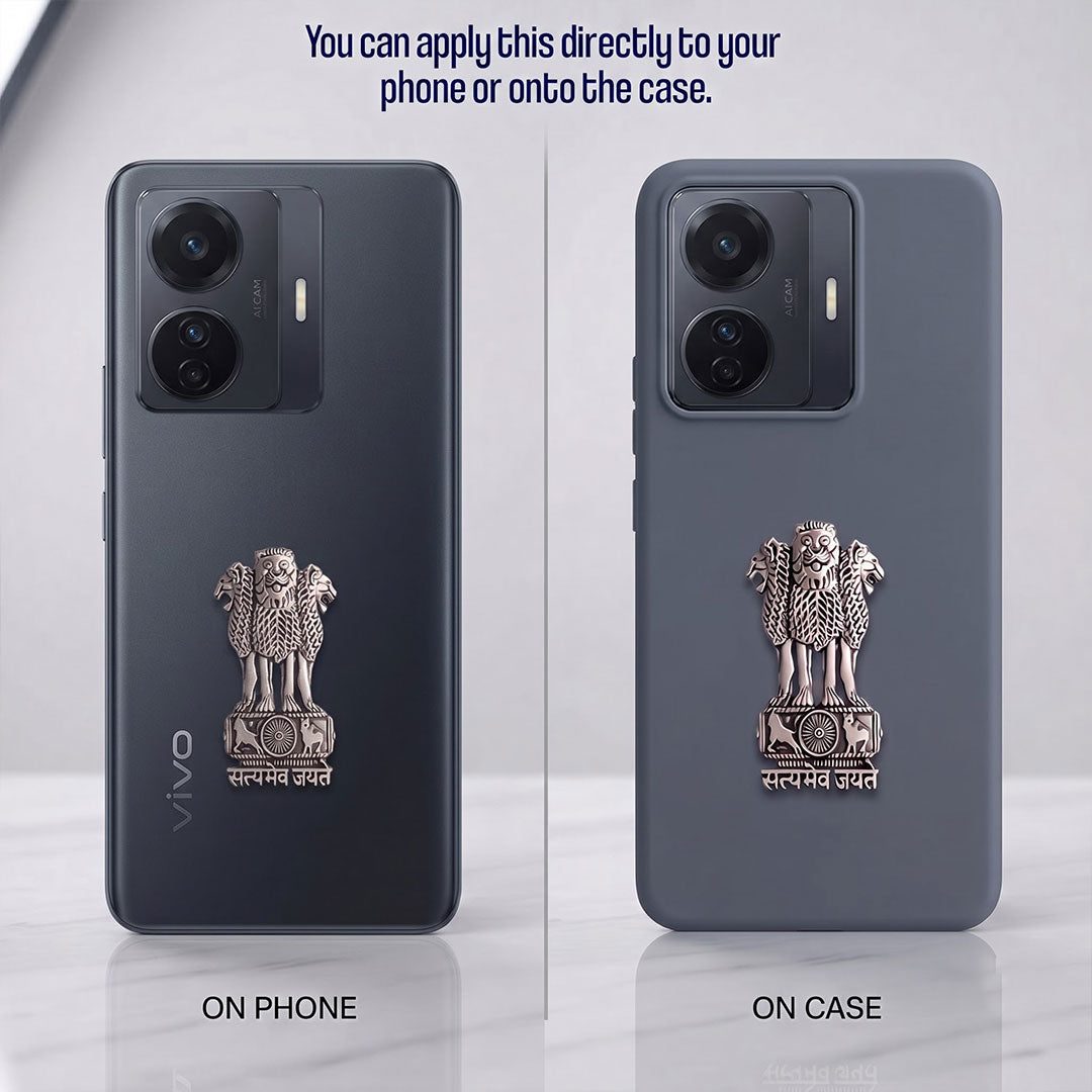 OPPO F29 Pro 5G Compatible Satyamev Jayate 3D Metal Emblem Sticker