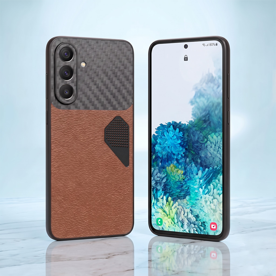 Samsung Galaxy A27 5G Carbon Fiber Heat Dissipation Leather Hybrid Phone Case