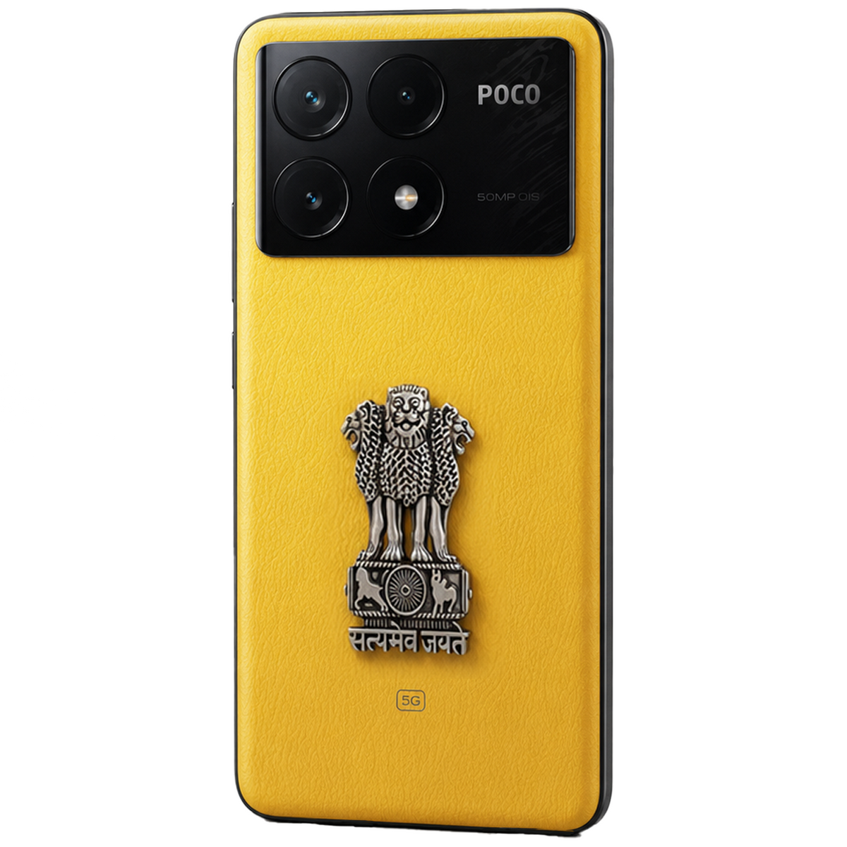 POCO X6 Pro 5G Compatible Satyamev Jayate 3D Metal Emblem Sticker