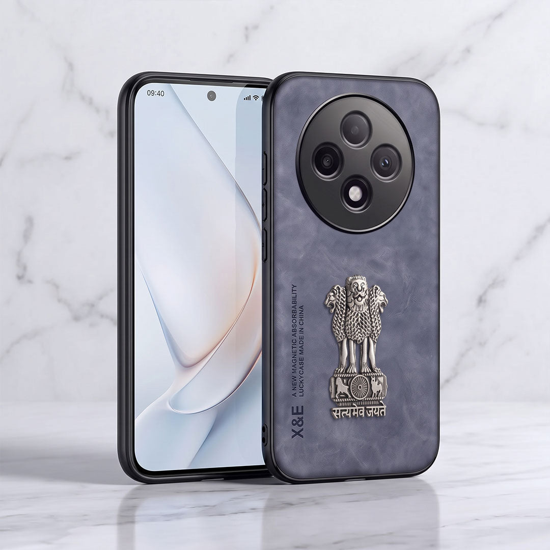 Oppo F27 Pro+ 5G Metal Emblem Satyamev Jayate Comfortable Sheepskin Phone Case