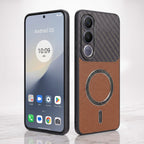 Vivo V70 FE 5G Carbon Fiber Leather Hybrid MagSafe Magnetic Case