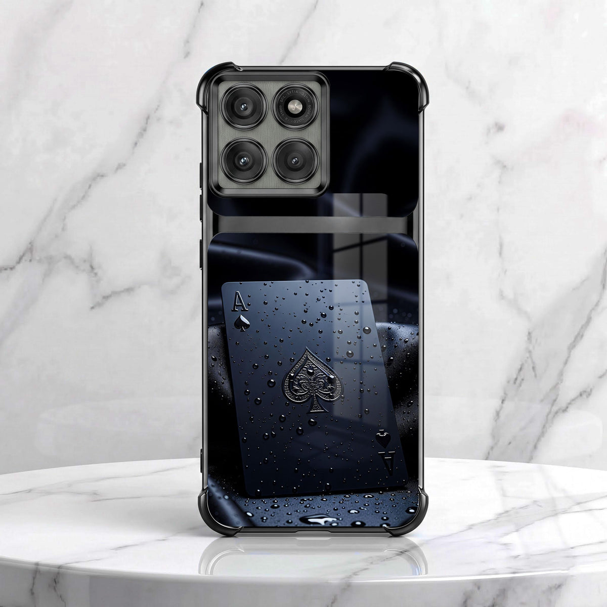 Motorola Edge 60 Pro 5G Ace King Dual-Tone Transparent Black Airbags Case