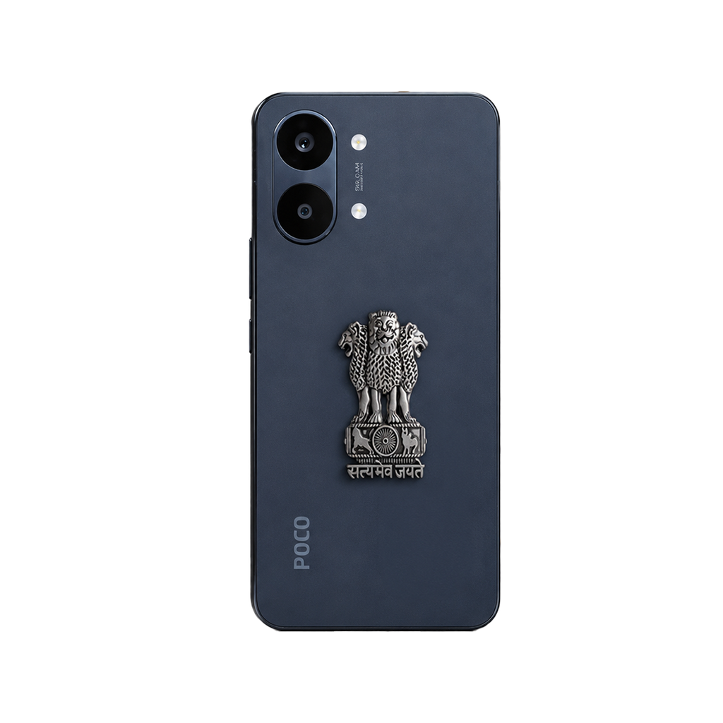 POCO X8 Pro Max 5G Compatible Satyamev Jayate 3D Metal Emblem Sticker