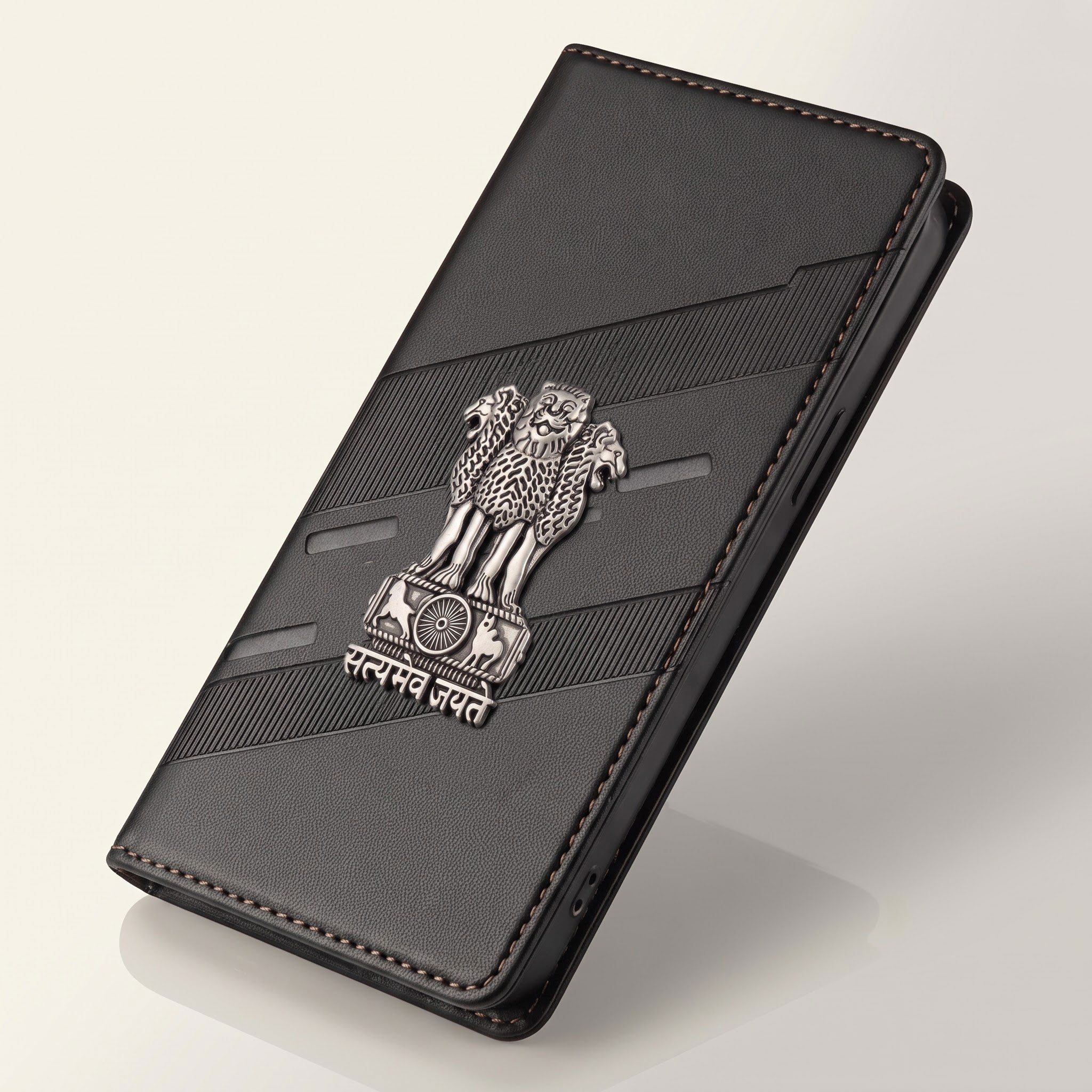 Redmi Note 14 Pro Plus 5G Satyamev Jayate 3D Emblem Magnetic Flip Wallet Case