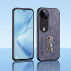 Vivo V40 Pro 5G Metal Emblem Satyamev Jayate Comfortable Sheepskin Phone Case