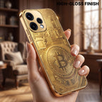 Oppo Reno 15 5G Bitcoin Gold Electroplated Glass Phone Back Case