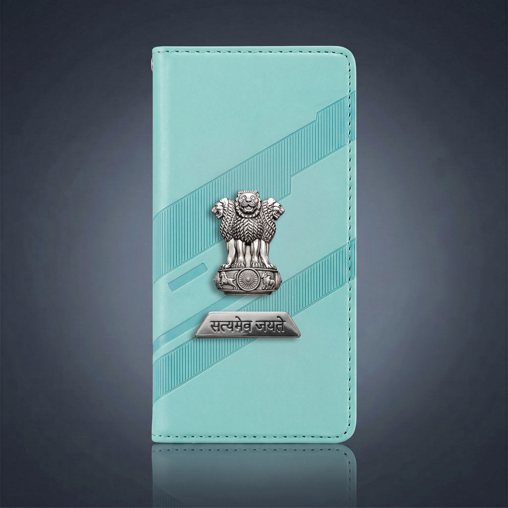 Vivo V40 Pro 5G Metal Satyamev Jayate 2-in-1 Emblem Magnetic Flip Wallet Case
