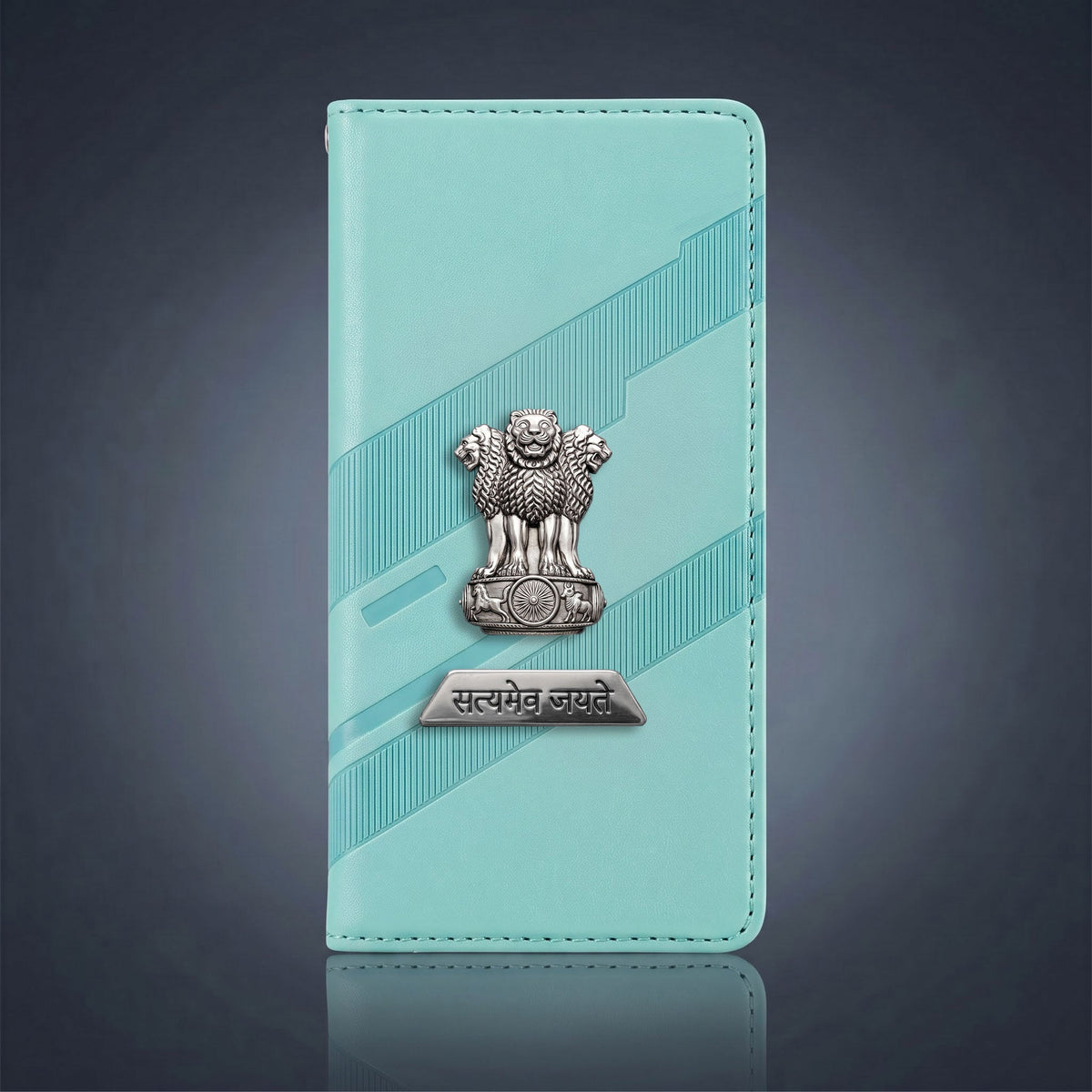 Vivo V40 Pro 5G Metal Satyamev Jayate 2-in-1 Emblem Magnetic Flip Wallet Case