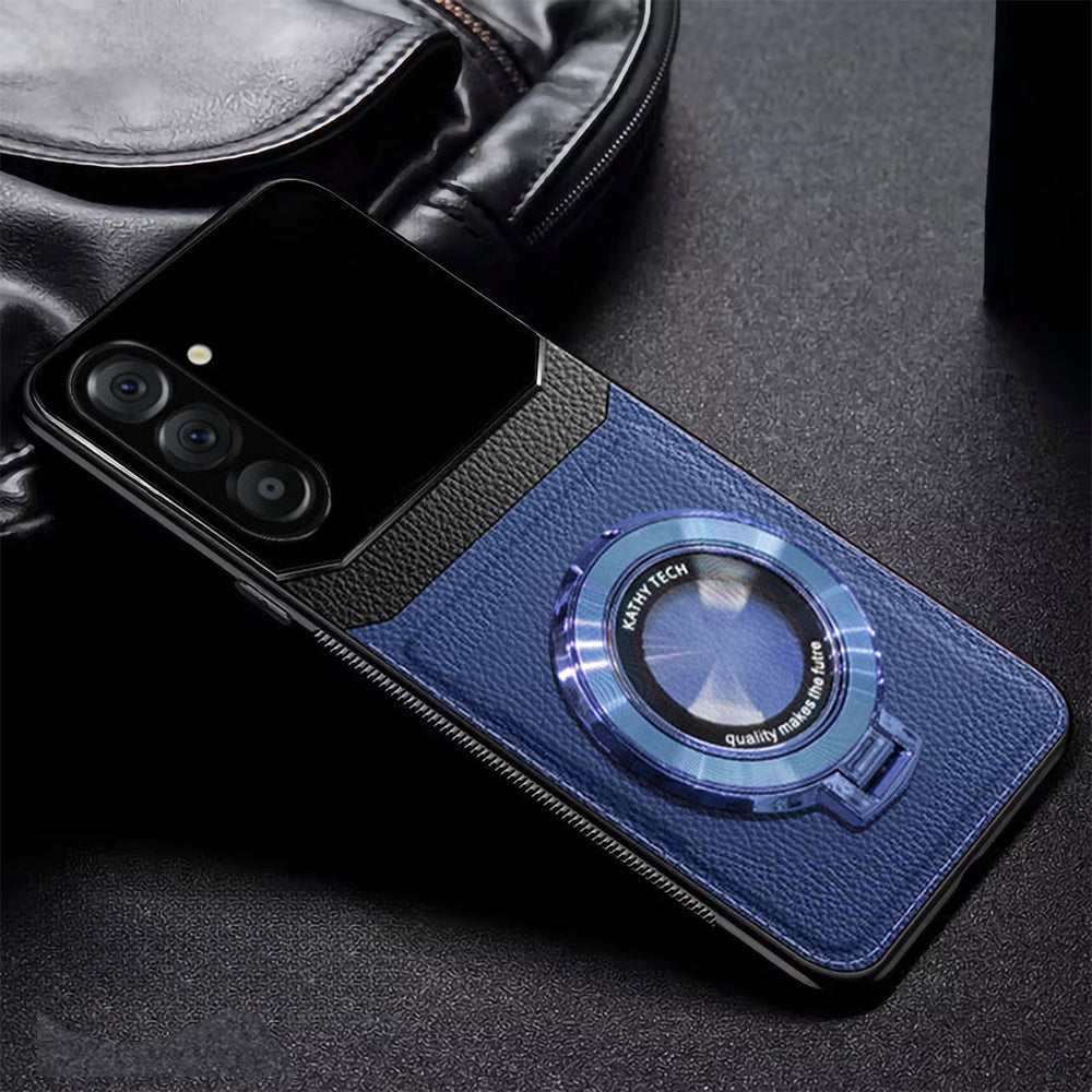 Samsung Galaxy A16 5G Original Luxury Leather Lens Magnifier Ring Stand Case