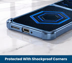 Motorola Edge 60 Pro 5G Cyber Hexagon Dual-Tone Transparent Blue Airbags Case