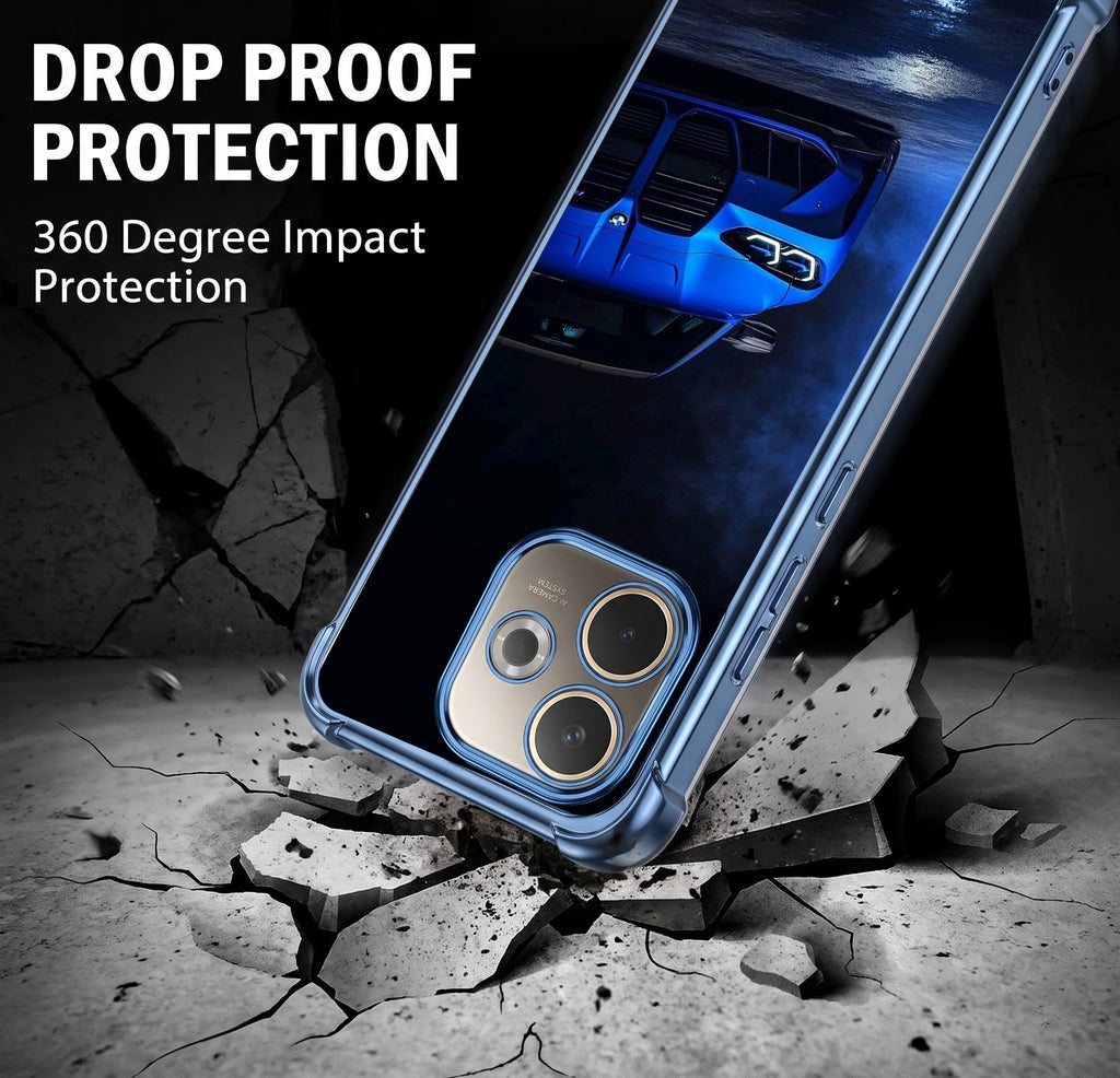 Oppo A5 Pro 5G BMW Sport Car Blue Airbags Printed Back Case