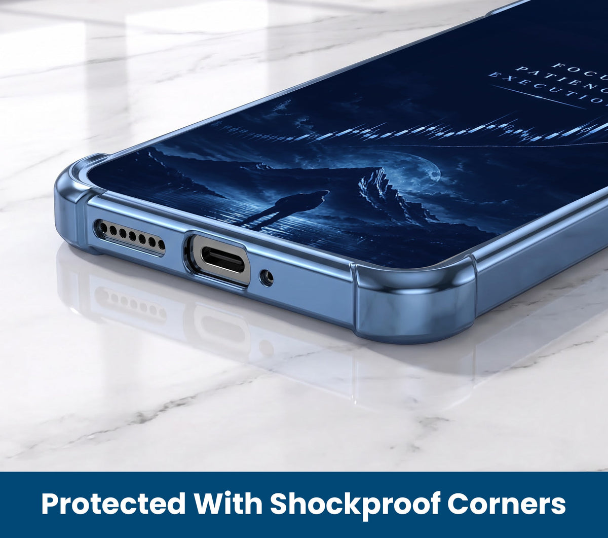 Oppo A5 Pro 5G Focus Blue Airbags Printed Back Case