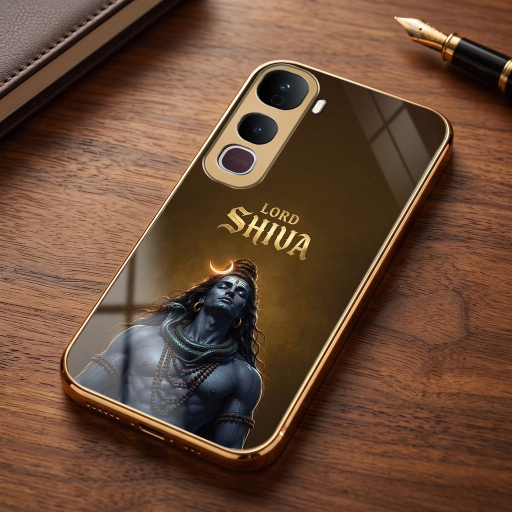 Vivo Y400 Pro Lord Shiva Gold Electroplated Glass Phone Back Case