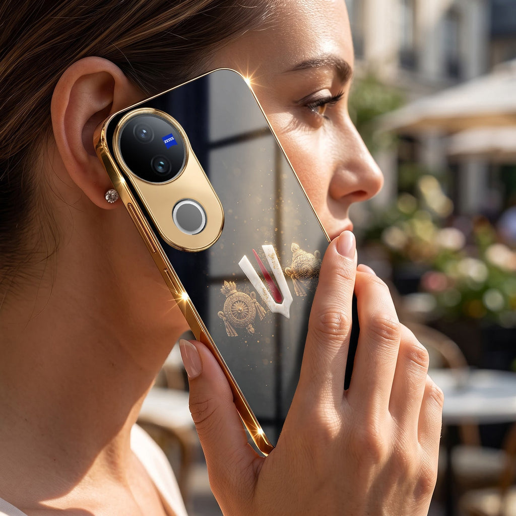 Vivo T4R 5G Royal Heritage Edition Gold Electroplated Glass Phone Back Case