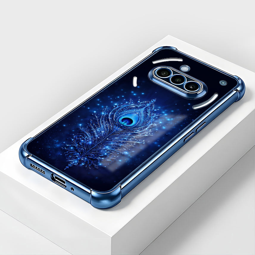 Nothing Phone 3a 5G Premium Peacock Feather Blue Airbags Printed Back Case