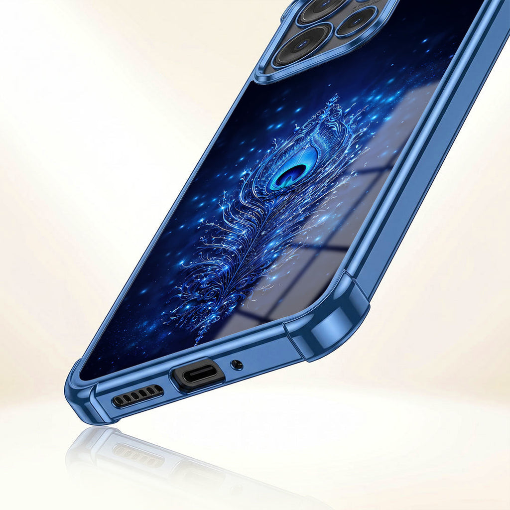 Motorola Edge 50 Neo 5G Premium Peacock Feather Blue Airbags Printed Back Case