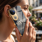 Vivo T4R 5G Running Horses Gold Electroplated Glass Phone Back Case