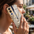 Vivo V70 FE 5G Luxury Dior Gold Electroplated Glass Phone Back Case