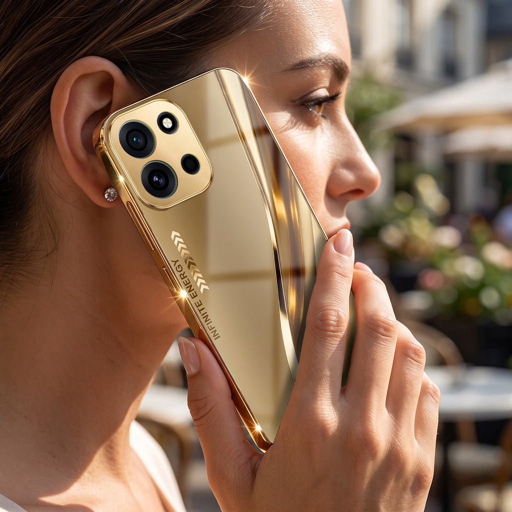 OnePlus Nord 6 5G Luxury Infinity Energy Gold Electroplated Glass Phone Case