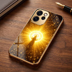 Oppo Reno 15 Pro Mini 5G Lakshmi Sacred Gold Electroplated Glass Phone Back Case