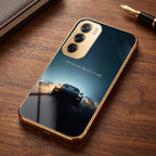 Oppo Reno 12 Pro 5G Porsche Luxury Gold Electroplated Glass Phone Back Case