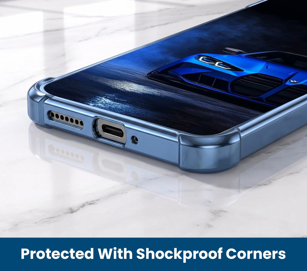 Oppo A5 Pro 5G BMW Sport Car Blue Airbags Printed Back Case