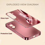 Samsung Galaxy A36 5G Luxury Infinity Energy Pink Electroplated Glass Phone Back Case