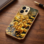 Oppo Reno 15 Pro Mini 5G Horses Royal Glory Gold Electroplated Glass Phone Back Case