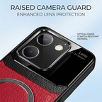 Vivo Y200 Pro 5G Premium Magsafe Magnetic Leather Lens Protective Case