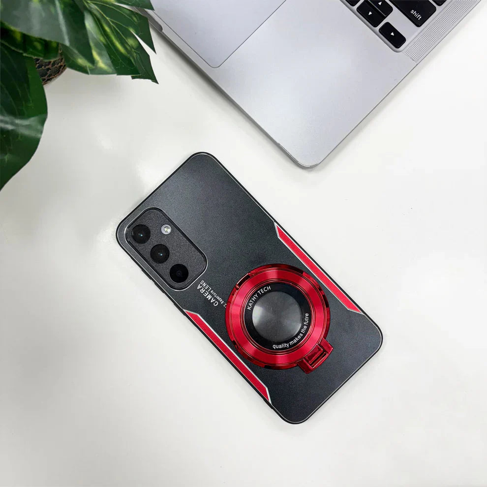 Samsung Galaxy A35 5G Original Luxury Aluminium Metal Magnifier Ring Stand Case