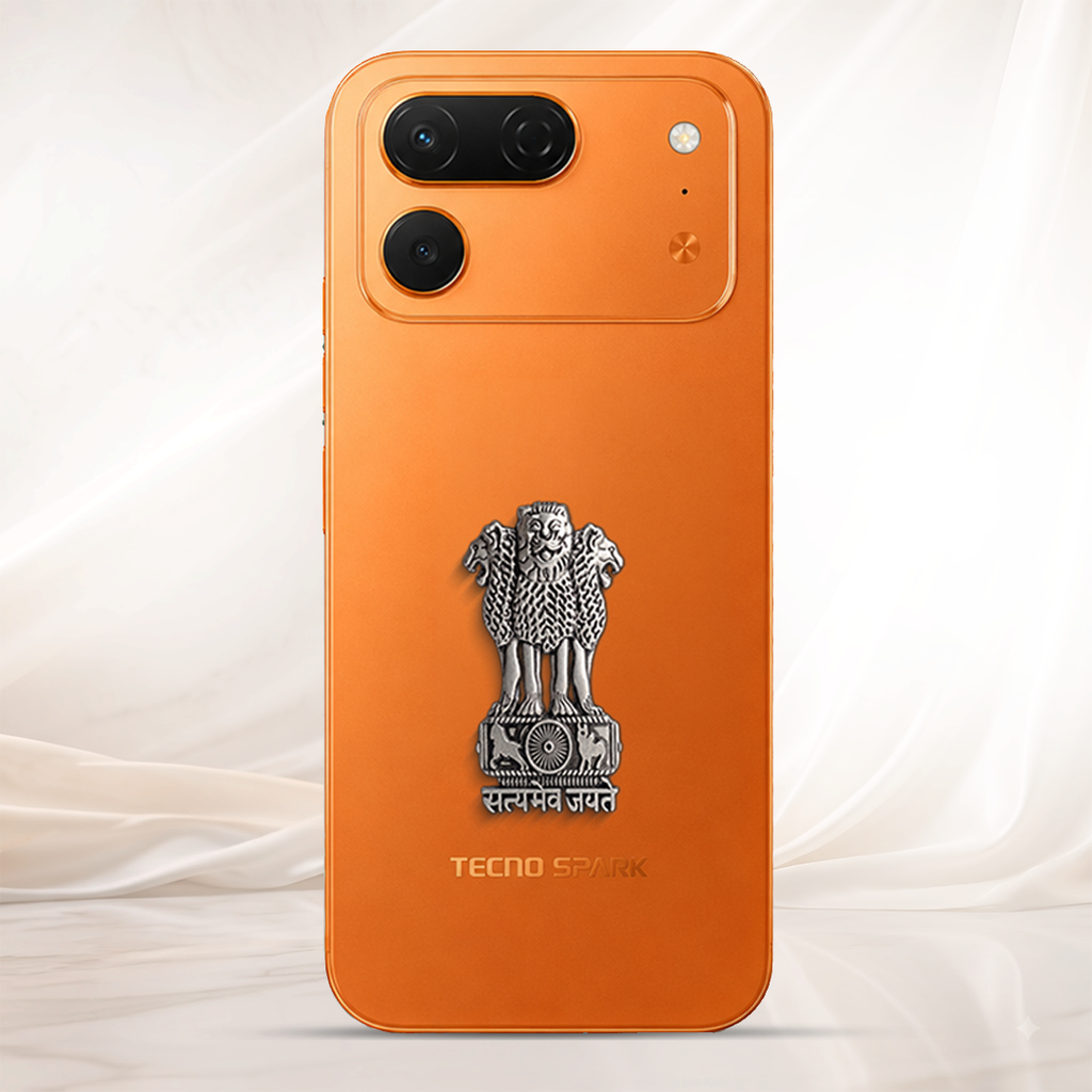 Tecno Spark 50 Pro 5G Compatible Satyamev Jayate 3D Metal Emblem Sticker
