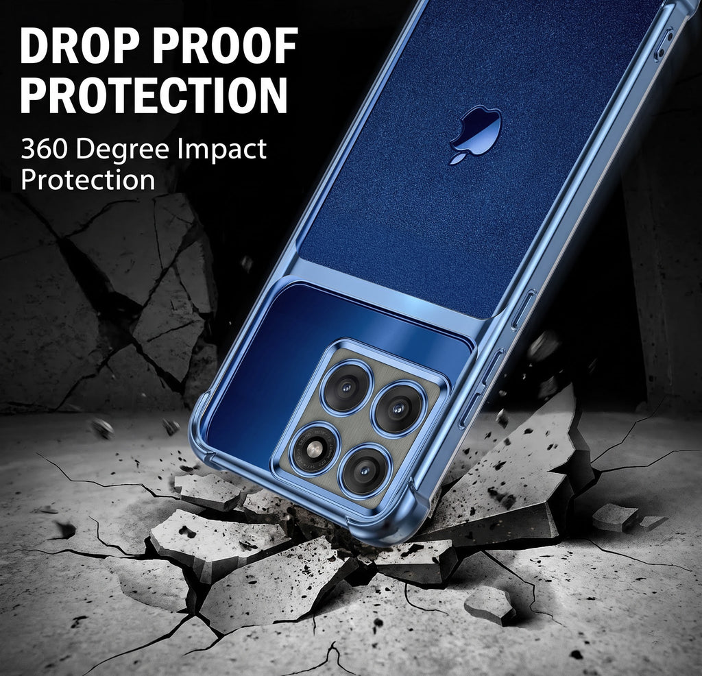 Motorola Edge 60 Pro 5G Apple Blue Glitter Dual-Tone Transparent Blue Airbags Case