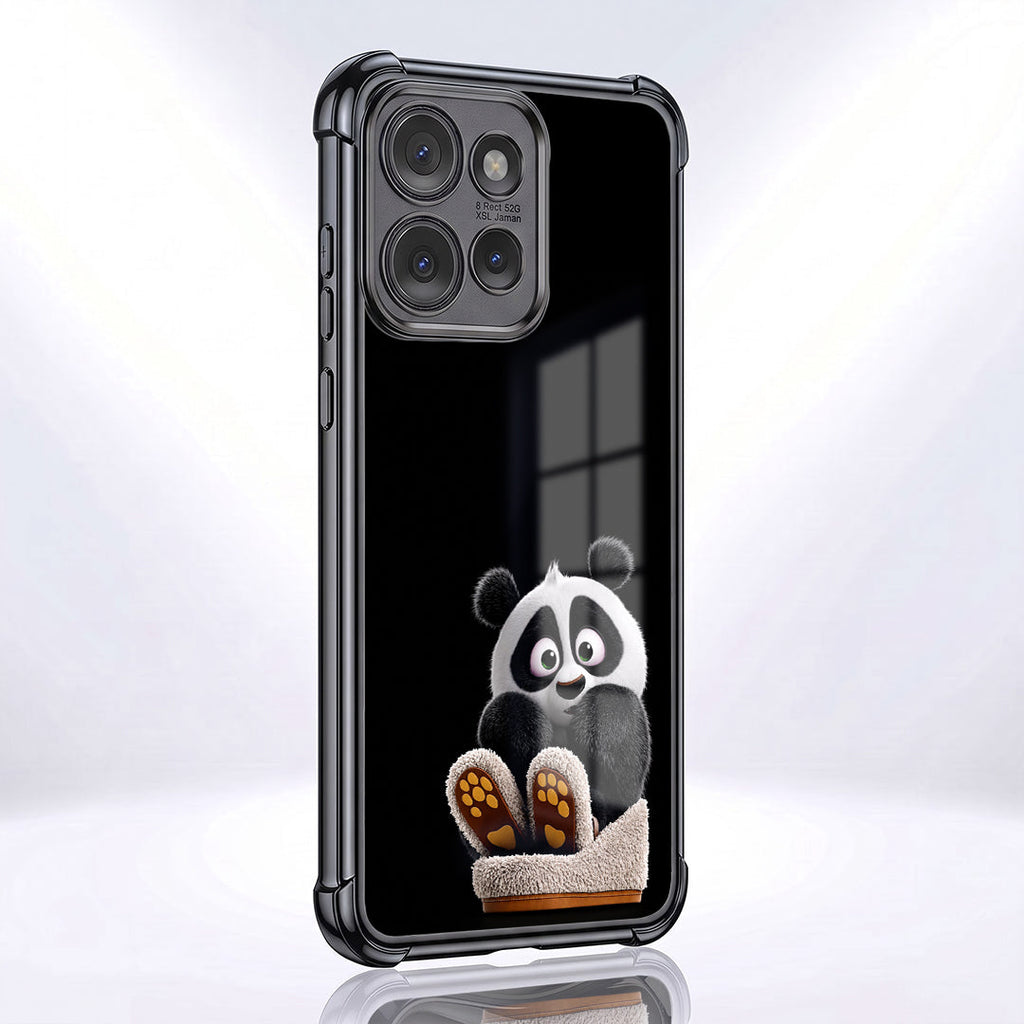 Motorola Edge 50 5G Cute Panda Black Airbags Printed Back Case