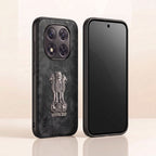 Redmi Note 14 Pro+ 5G Metal Emblem Satyamev Jayate Comfortable Sheepskin Phone Case