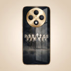 Oppo F27 Pro+ 5G Running Horses Gold Electroplated Glass Phone Back Case