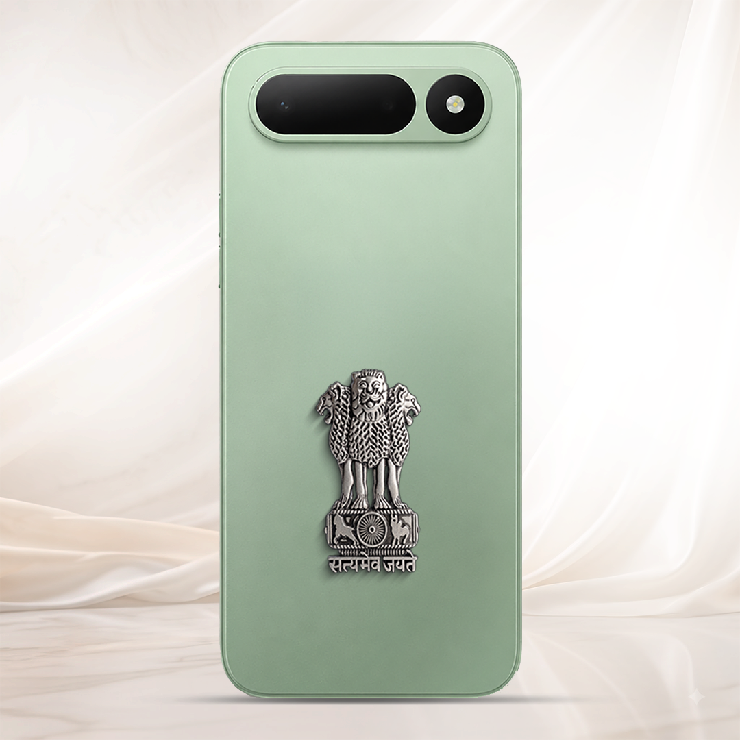 Tecno Spark 50 5G Compatible Satyamev Jayate 3D Metal Emblem Sticker