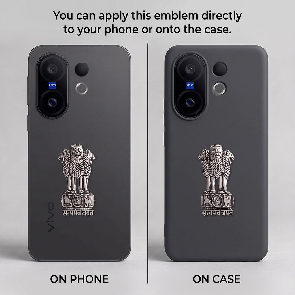 Vivo X200 FE 5G Compatible Satyamev Jayate 3D Metal Emblem Sticker